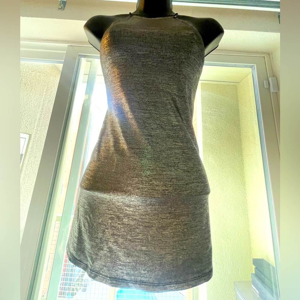 Guess NWOT Silver Subtle Metallic long tank top